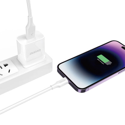 USB-A - Lightning Dudao L2sL Data- ja Latauskaapeli, 30W, 1.2m, Valkoinen