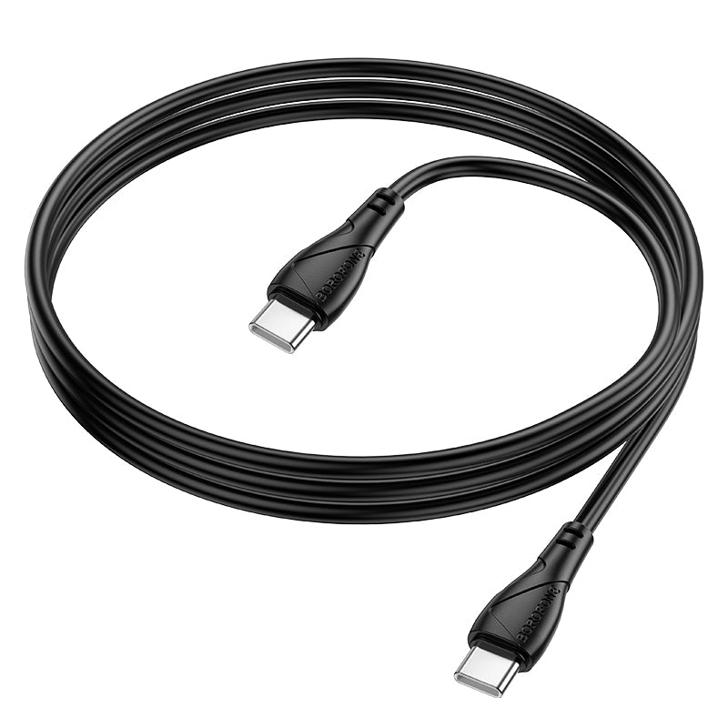 USB-C - USB-C Borofone BX121 Energy -data- ja latauskaapeli, 60W, 1m, Musta