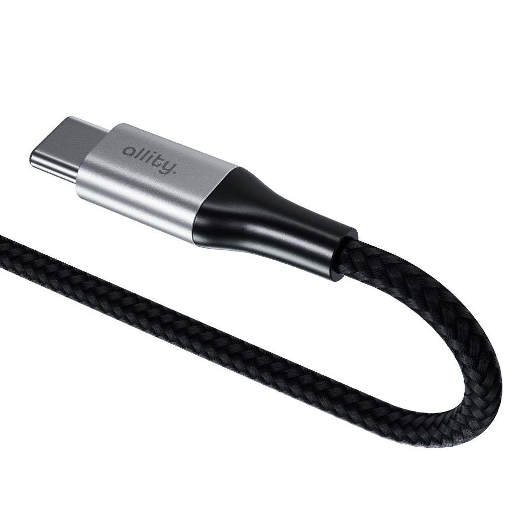 USB-C - USB-C Allity -data- ja latauskaapeli. AUC-01, 100W, 1m, Musta