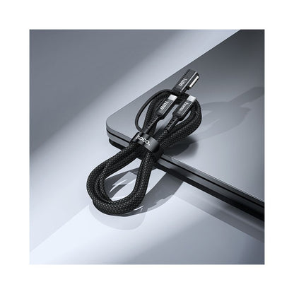 HOCO U142 latauskaapeli, USB-C - USB-C / MagSafe 3, 240W, 1.8m, Musta