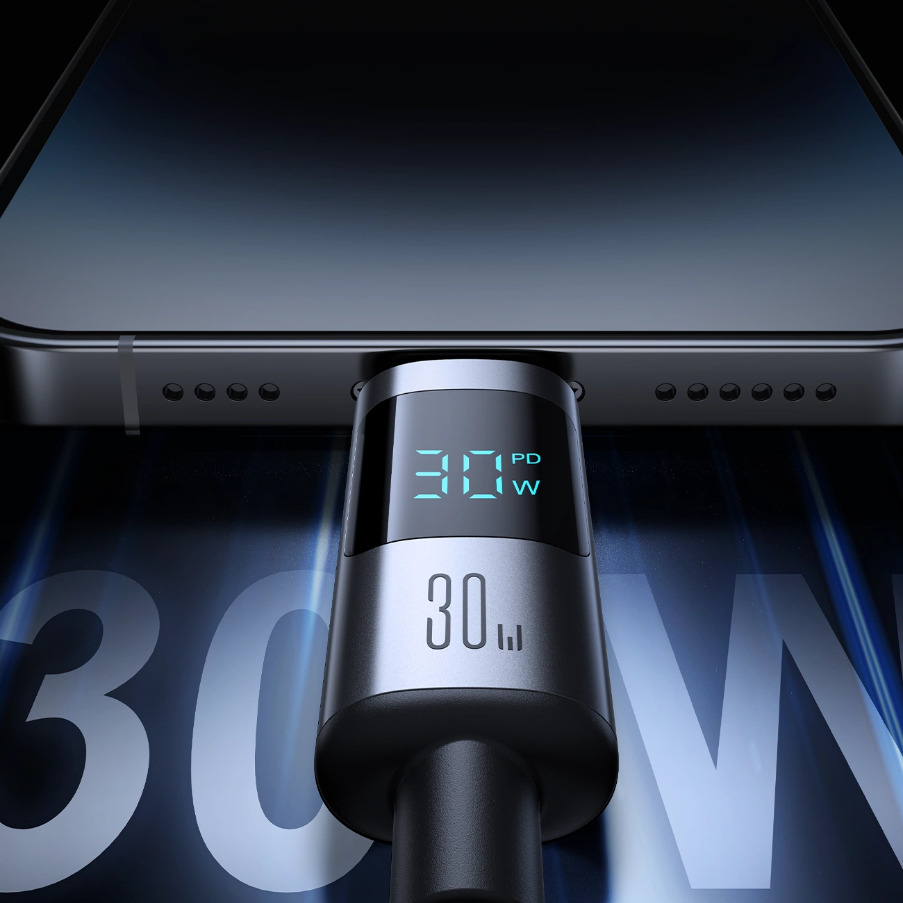 USB-C - Lightning Joyroom S-A16 Pro Prism Display -kaapeli, 30W, 1.2m, Musta