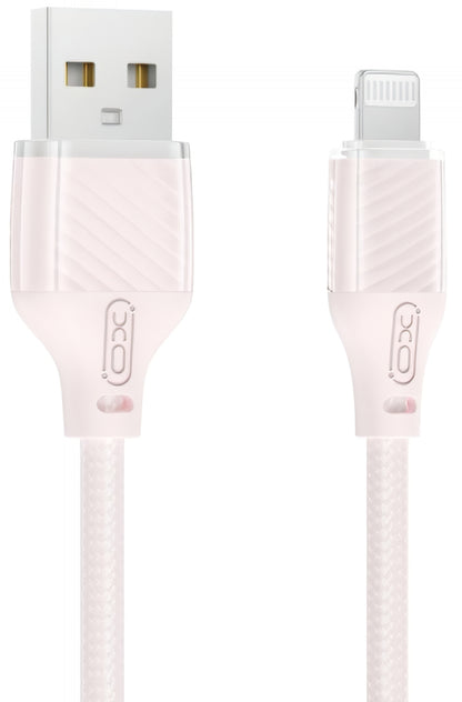 USB-A - Lightning XO Design NB291 Data- ja Latauskaapeli, 18W, 1m, Vaaleanpunainen