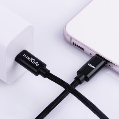 USB-C - USB-C -kaapeli ja lataus MaXlife MXUC-12, 100W, 1m, Musta