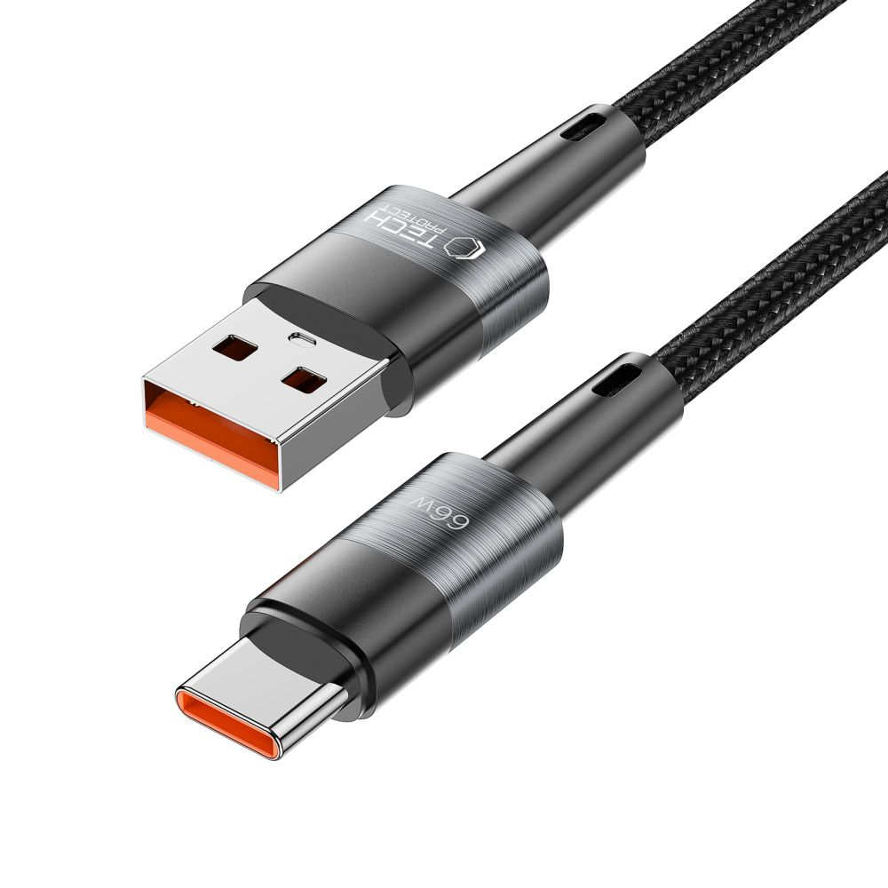USB-A to USB-C Data and Charging Cable Tech-Protect Ultraboost, 66W, 0.5m, Gray
