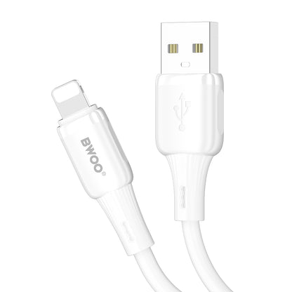 USB-A - Lightning BWOO X329L -tietojen siirto- ja latauskaapeli, 15W, 1m, valkoinen