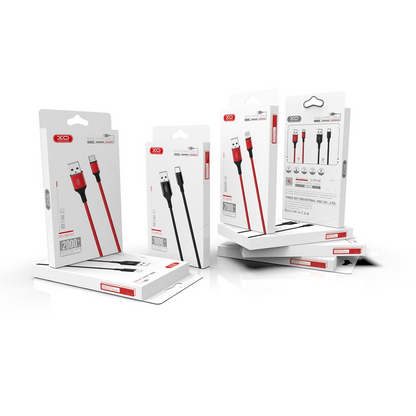 USB-A - microUSB-lataus- ja tiedonsiirtokaapeli XO Design NB143, 18W, 2m, Punainen