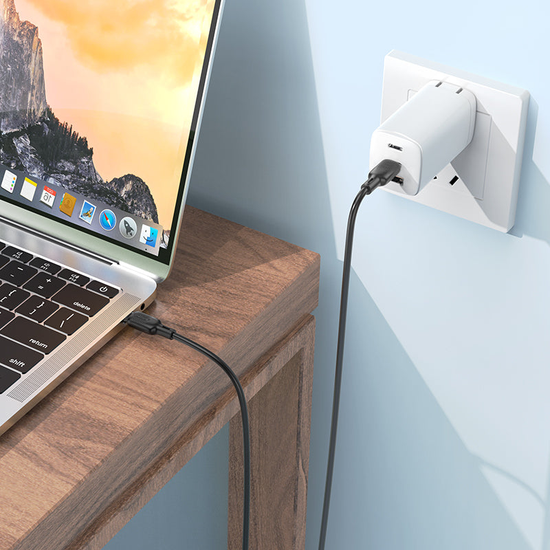 USB-C - USB-C Borofone BX113 Lenny Tietojen si latauksen kaapeli, 60W, 1m, Musta