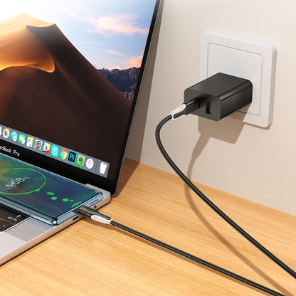 USB-C - USB-C Borofone BX119 New -tietojen ja latauksen kaapeli, 60W, 1m, musta