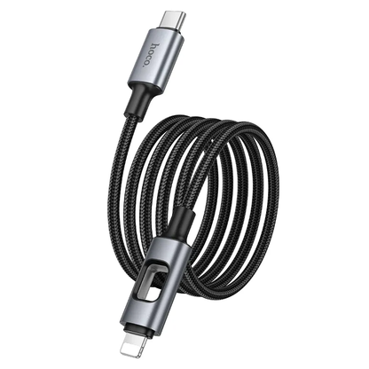 USB-C - Lightning Tietojen ja Latauksen Kaapeli HOCO U144 Led, 27W, 1,2m, Musta