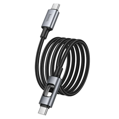 USB-C-tietojen ja latauskaapeli - USB-C HOCO U144 Led, 60W, 1,2m, Musta