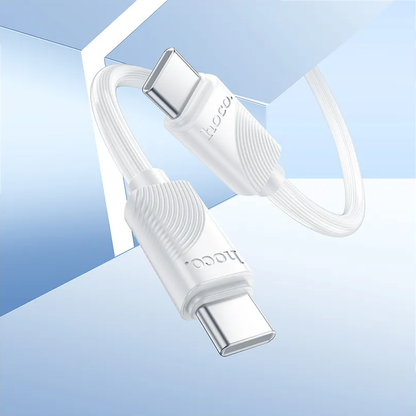 USB-C-tietojen ja latauskaapeli - USB-C HOCO X114, 60W, 1m, Valkoinen