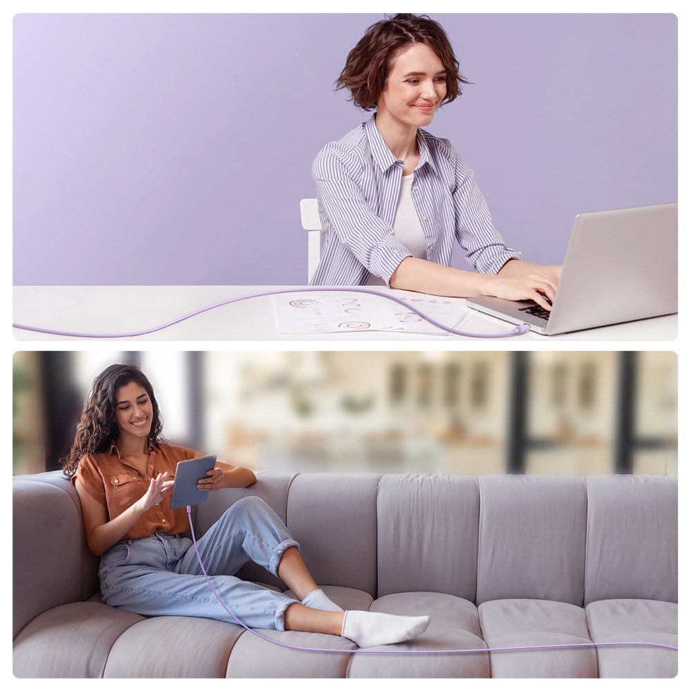 USB-C - Lightning -tietojen ja latauksen kaapeli Joyroom S-A14, 20W, 1,2 m, violetti