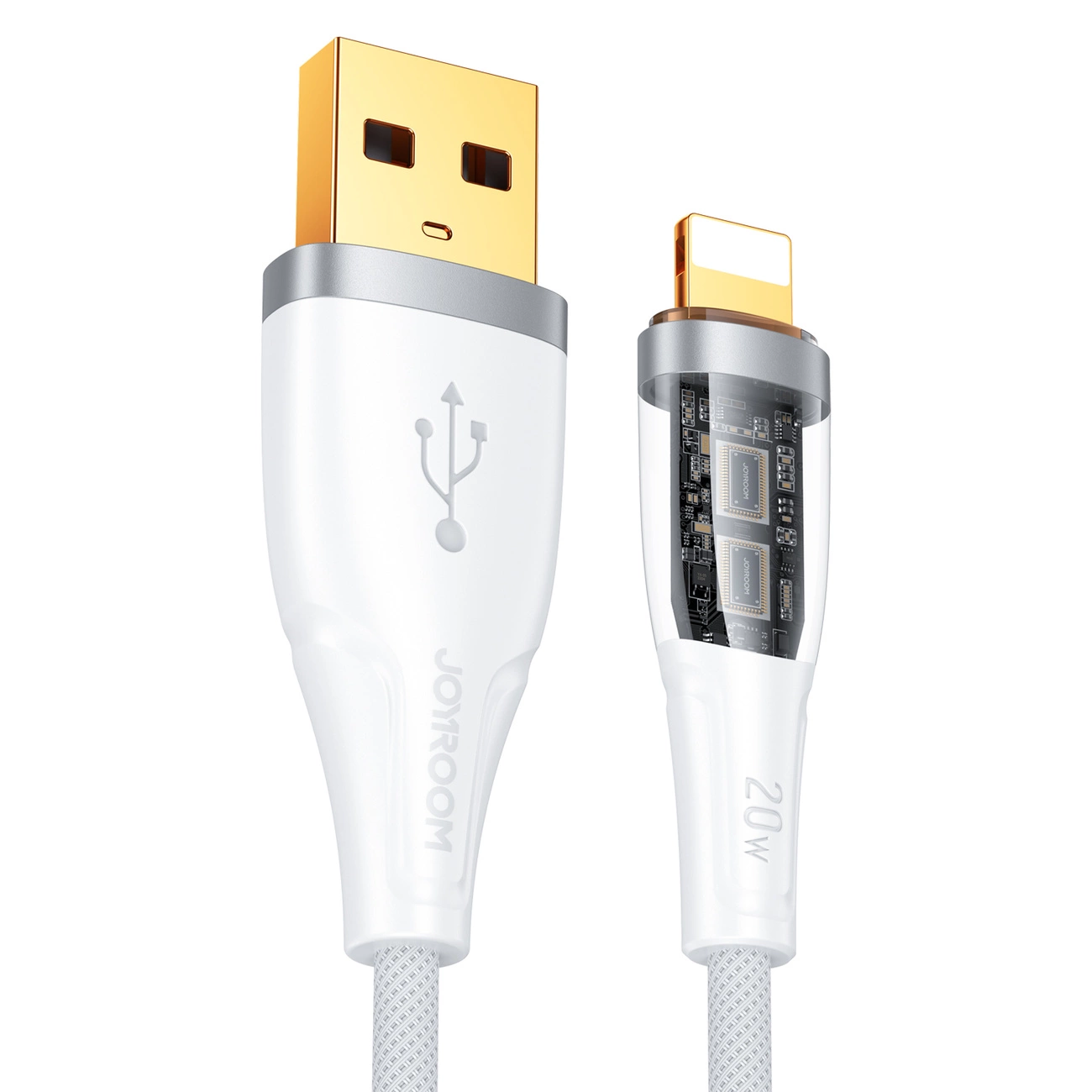 USB-A - Lightning -tietojen siirto- ja latauskaapeli Joyroom S-UL012A3, 18W, 1,2 m, valkoinen