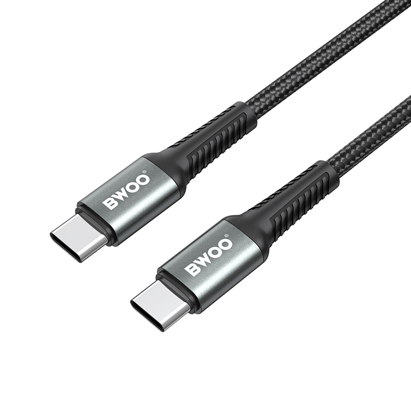 USB-C - USB-C BWOO BO-X288C-C -tietojen ja latauksen kaapeli, 60W, 1m, Musta
