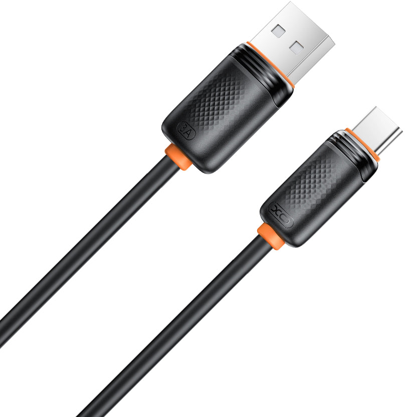 USB-A - USB-C Tietojen si latauksen kaapeli XO Design NB302, 18W, 1m, Musta
