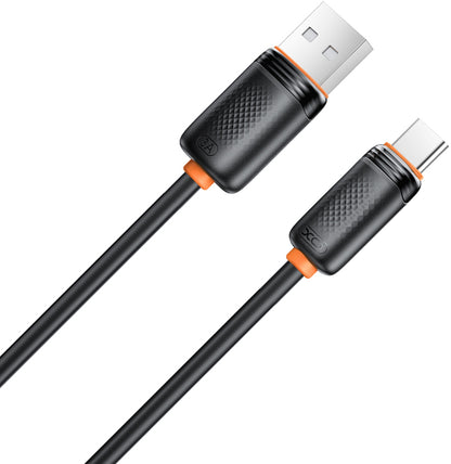 USB-A - USB-C Tietojen si latauksen kaapeli XO Design NB302, 18W, 1m, Musta