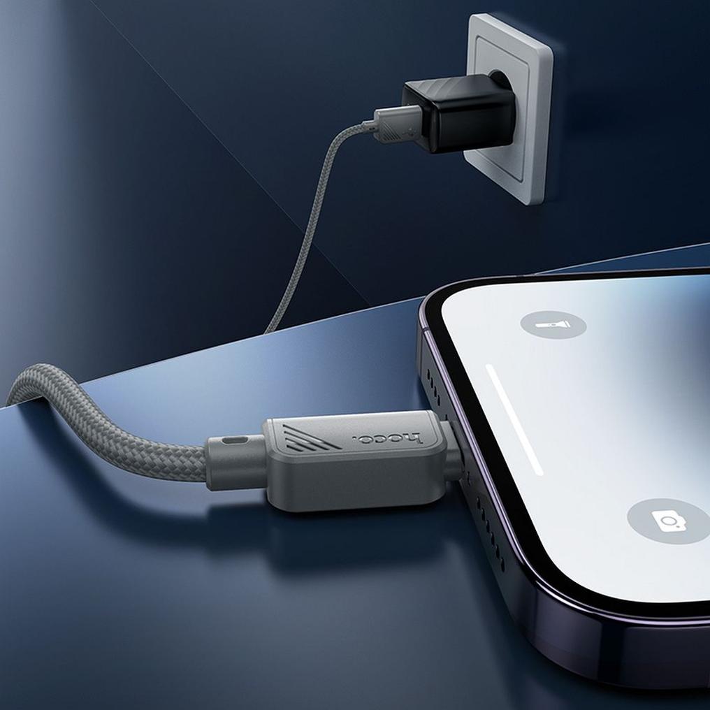 USB-A - Lightning Tietojen siirto- ja latauskaapeli HOCO X113, 18W, 1m, Harmaa