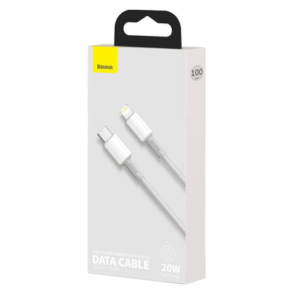 Baseus High Density Braided USB-C - Lightning data- ja latauskaapeli, 20W, 1m, valkoinen CATLGD-02