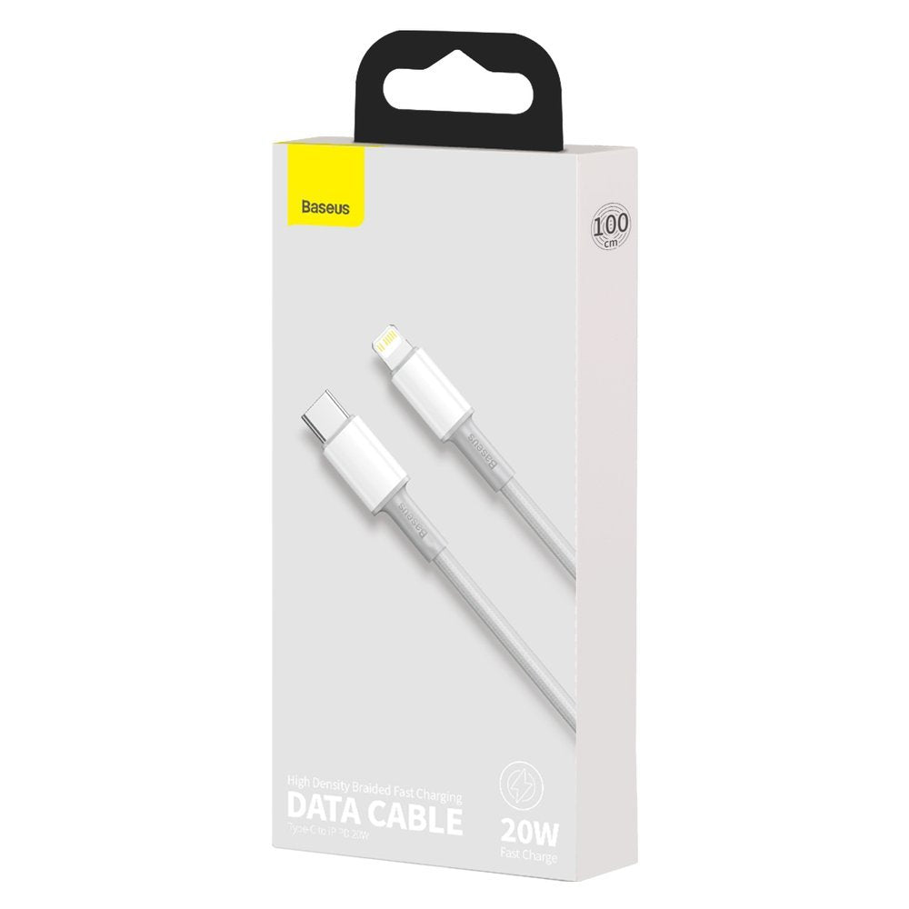 USB-C - Lightning Baseus High Density Braided data- ja latauskaapeli, 20W, 2m, valkoinen CATLGD-A02