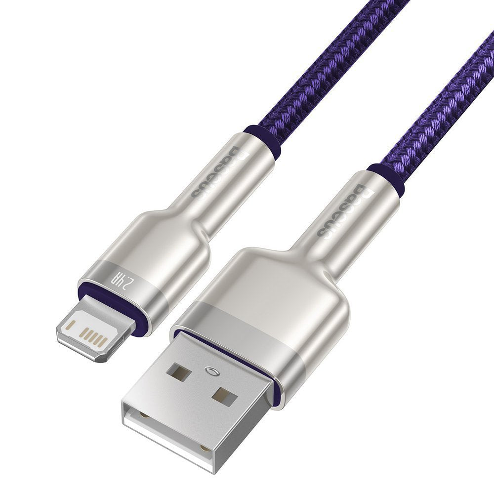 USB-A - Lightning Baseus Cafule Metal Series -data- ja latauskaapeli, 18W, 2m, Violetti CALJK-B05