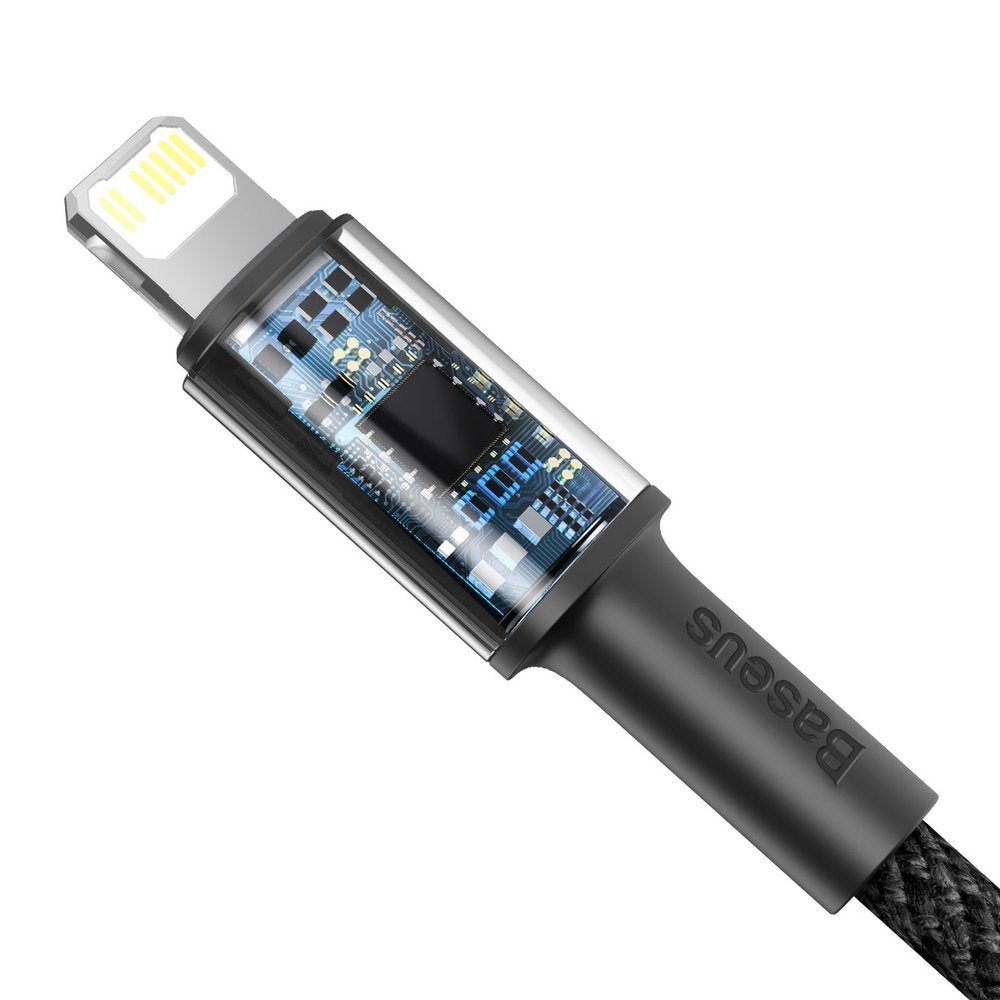 Baseus High Density Braided USB-C - Lightning data- ja latauskaapeli, 20W, 1m, musta CATLGD-01