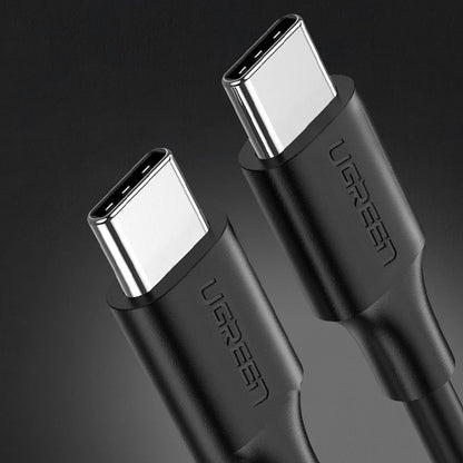 USB-C - USB-C UGREEN US286 Data- ja latauskaapeli, 60W, 1m, Musta