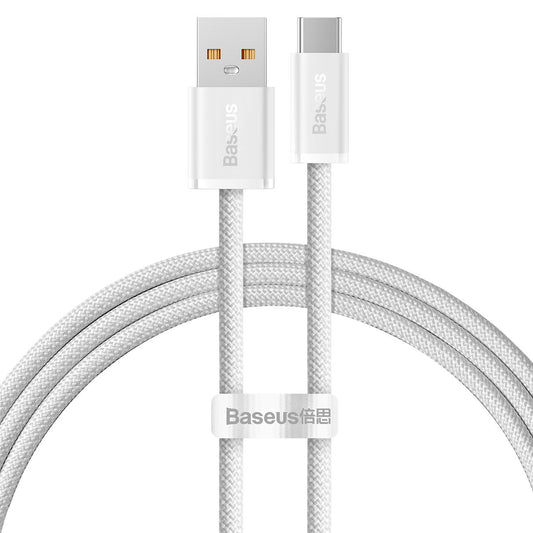 USB-A - USB-C Baseus Dynamic Series -kaapeli, 100W, 1m, Valkoinen CALD000602
