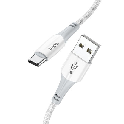 USB-A - USB-C HOCO X70 -kaapeli, 60W, 1m, Valkoinen