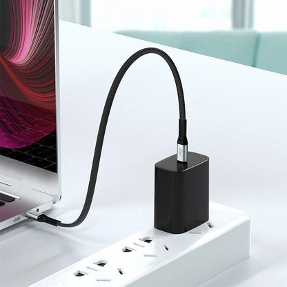 USB-C - USB-C Dudao L10C -data- ja latauskaapeli, 100W, 0.23m, Musta