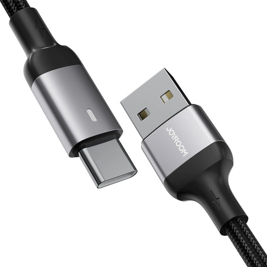 USB-A - USB-C -lataus- ja tiedonsiirtokaapeli Joyroom A10, 18W, 1.2m, Musta