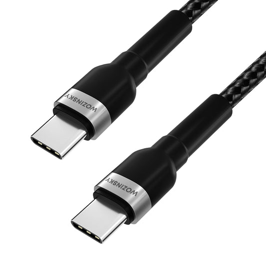 USB-C - USB-C -data- ja latauskaapeli WZK WNBCC2, 65W, 2m, Musta