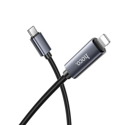 USB-C - Lightning HOCO Display X112 -data- ja latauskaapeli, 27W, 1m, Musta