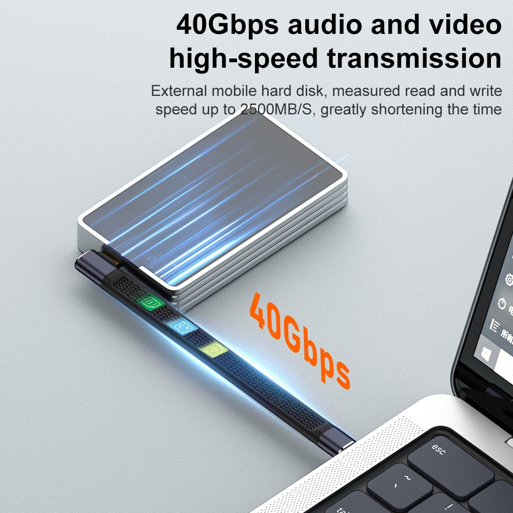 USB-C - USB-C OEM kulma 8K video, 240W, 0.15m, musta