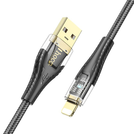 USB-A - Lightning HOCO U121 Data- ja Latauskaapeli, 18W, 1.2m, Musta