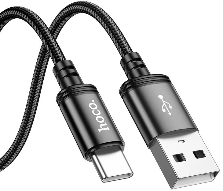 USB-A - USB-C HOCO X89 Data- ja latauskaapeli, 18W, 2m, Musta