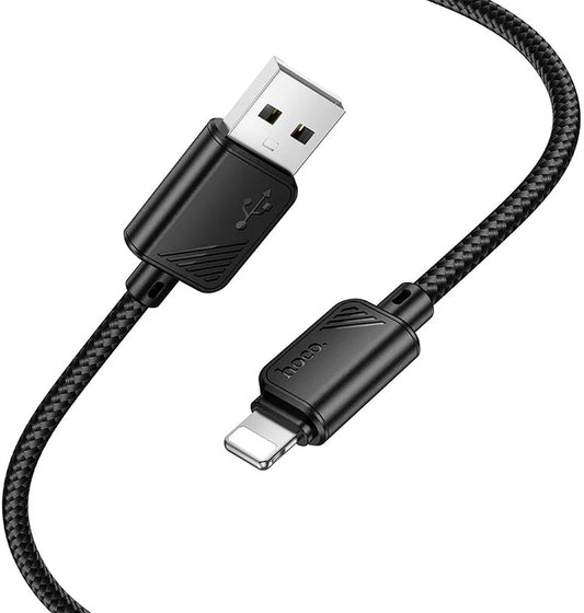 USB-A - Lightning HOCO X113 Data- ja Latauskaapeli, 18W, 1m, Musta
