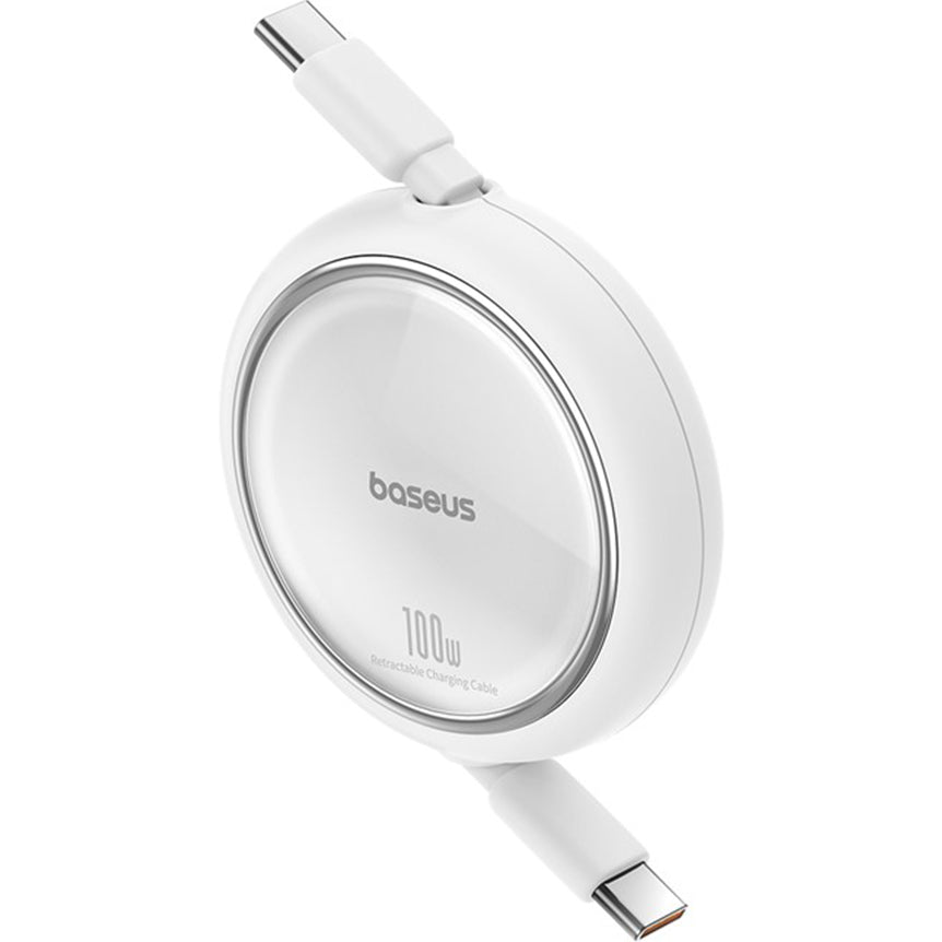 USB-C - USB-C Baseus Free2Draw Mini Retractable -data- ja latauskaapeli, 100W, 1m, Valkoinen P10364500211-00