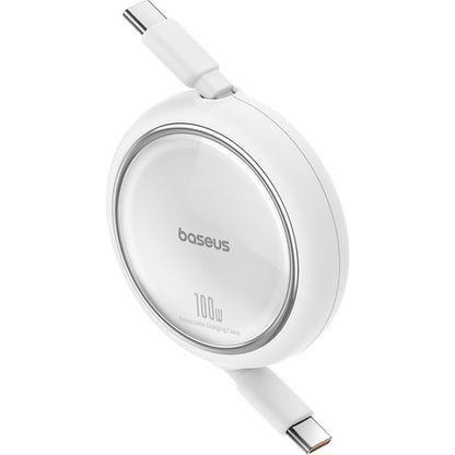 USB-C - USB-C Baseus Free2Draw Mini Retractable -data- ja latauskaapeli, 100W, 1m, Valkoinen P10364500211-00