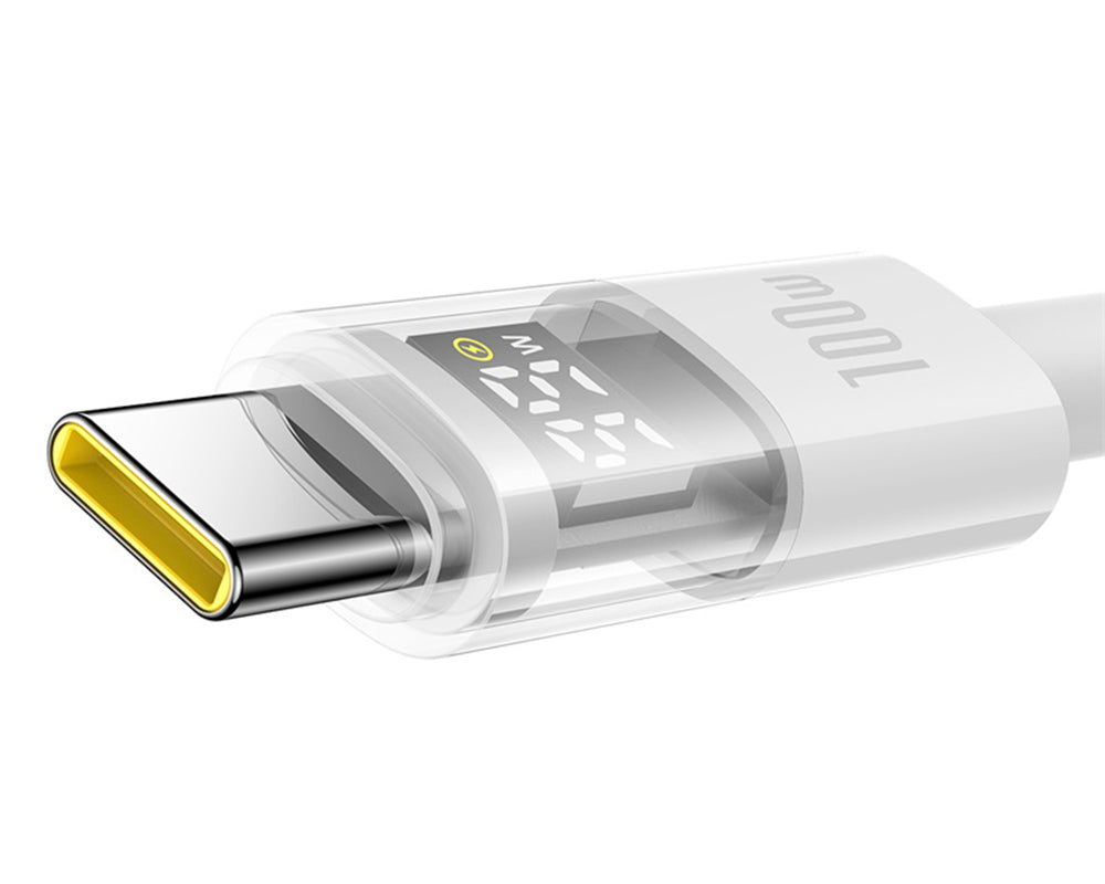 Baseus Display 2 USB-A - USB-C -data- ja latauskaapeli, 100W, 1m, Valkoinen P10382701211-00