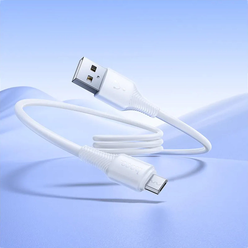 USB-A - microUSB HOCO X120 -kaapeli, 18W, 1m, Valkoinen