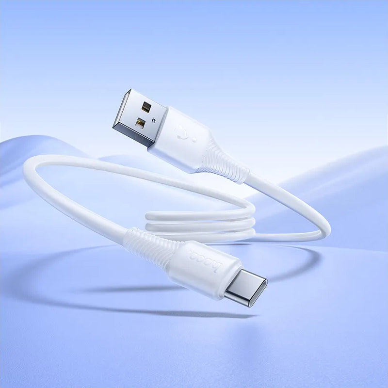 USB-A - USB-C HOCO X120 Data- ja Latauskaapeli, 60W, 1m, Valkoinen