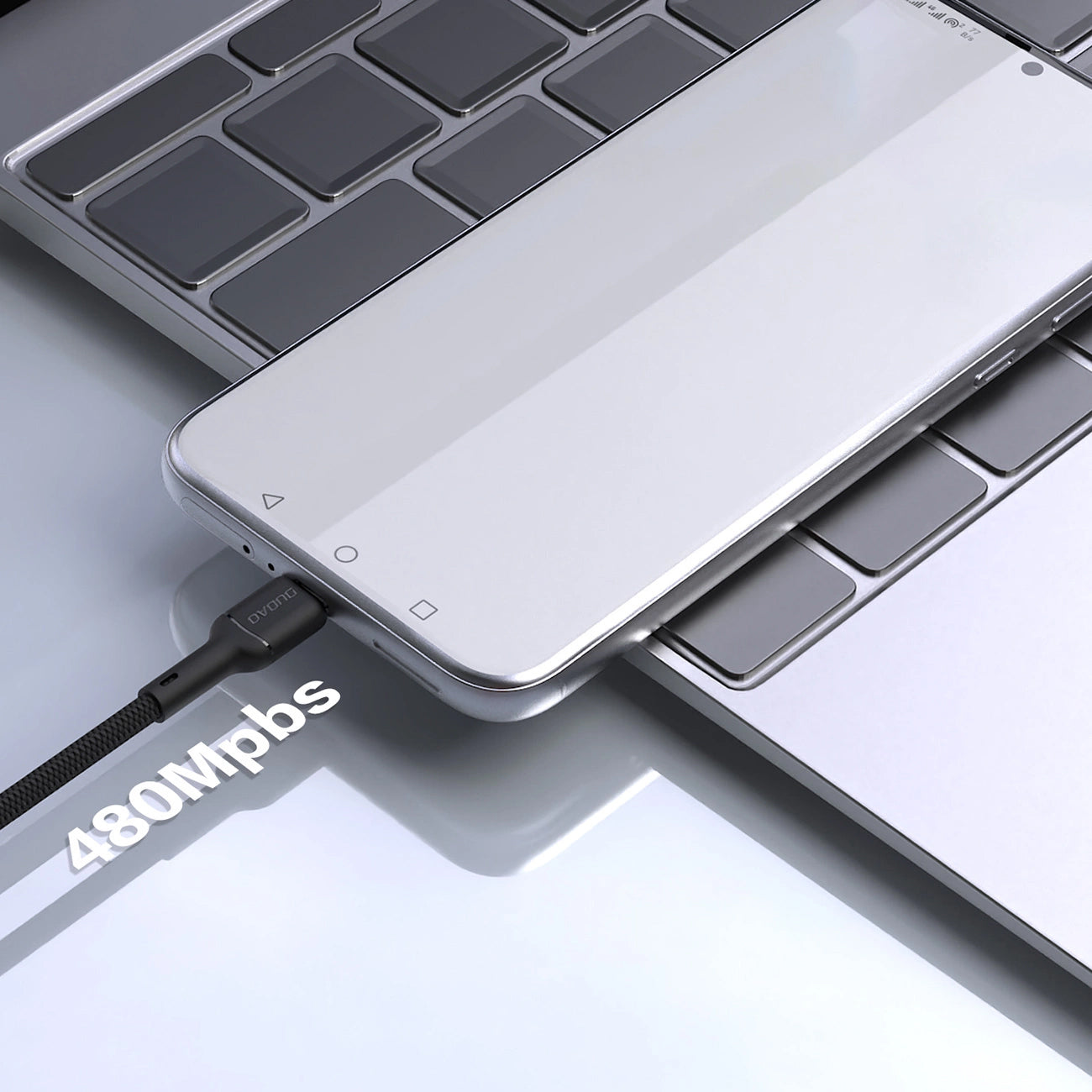 USB-A - USB-C Dudao L9T Data- ja Latauskaapeli, 100W, 1m, Musta