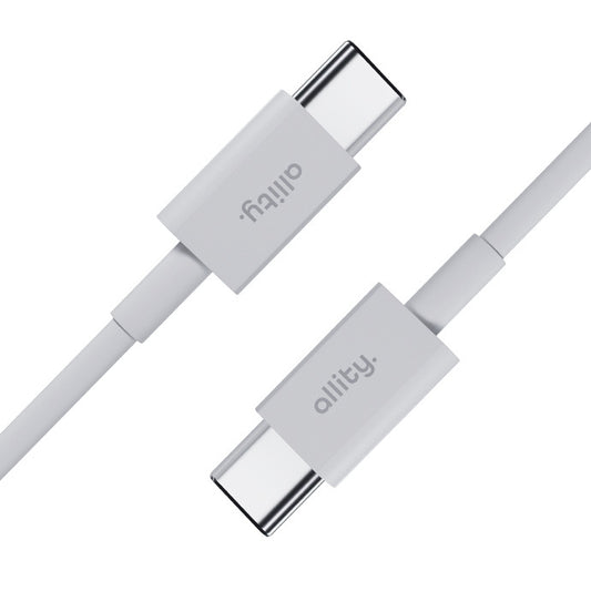 USB-C - USB-C Allity -data- ja latauskaapeli. AUC-03, 100W, 2m, Valkoinen
