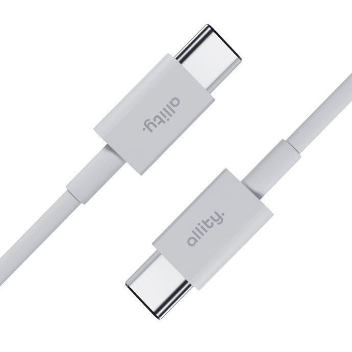 USB-C - USB-C Allity -data- ja latauskaapeli. AUC-03, 100W, 1m, Valkoinen
