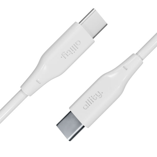 USB-C - USB-C Allity -kaapeli ja laturi. AUC-02, 100W, 1m, Valkoinen