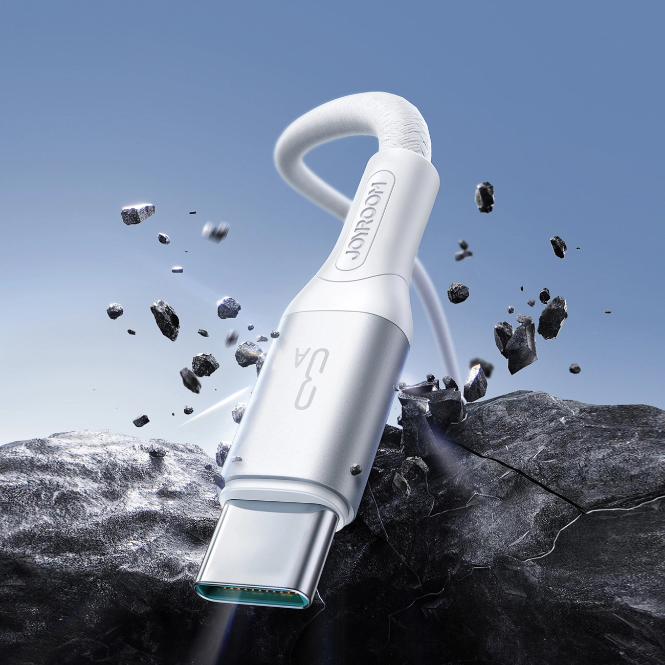 USB-A - USB-C Joyroom S-A28 Flash -data- ja latauskaapeli, 18W, 1m, Valkoinen