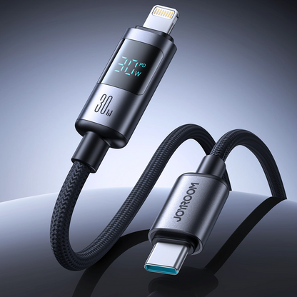 USB-C - Lightning Joyroom S-A16 Pro Prism Display -kaapeli, 30W, 1.2m, Musta