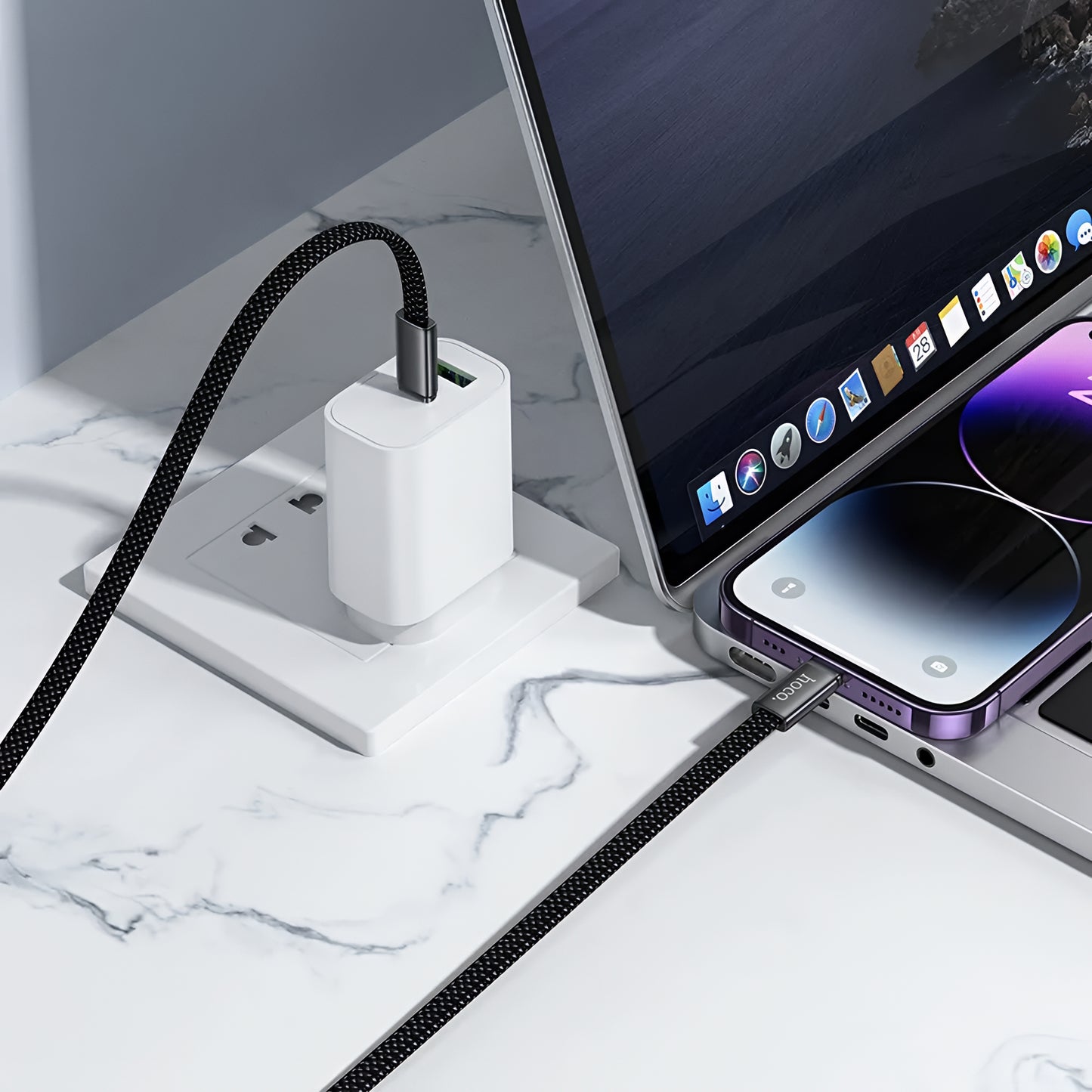 USB-C - Lightning HOCO X125 -data- ja latauskaapeli, 30W, 1m, Musta