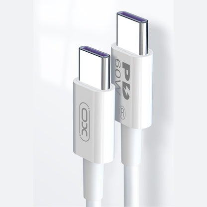 USB-C - USB-C -data- ja latauskaapeli XO Design NB-Q190B, 60W, 2m, Valkoinen