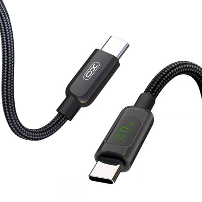 USB-C Data and Charging Cable - USB-C XO Design NB-Q203B Display, 60W, 1m, Black